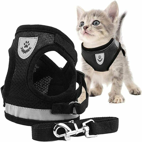 Cat harness, cat harness, cat harness, cat harness, cat harness with reflective leash vest, adjustable cat harness small, for puppy cat (xs)