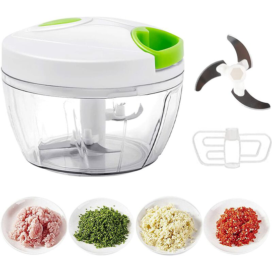 Joorrt - Manual Food Chopper Easy Pull Food Processor Vegetable Cutter Mixer Chopper Fruit/Vegetable/Nuts/Herbs/Onions/Garlic(400ml)