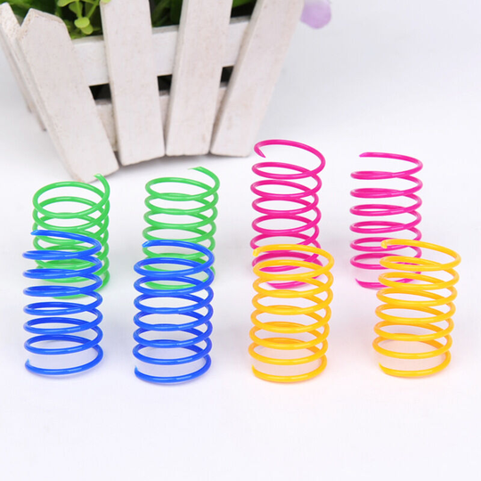 Cat Feather Toy, Colorful Interactive Spiral Helix Plastic Cat Feather Toy Durable Novelty Gift Feather Toy for Kittens (40pcs)