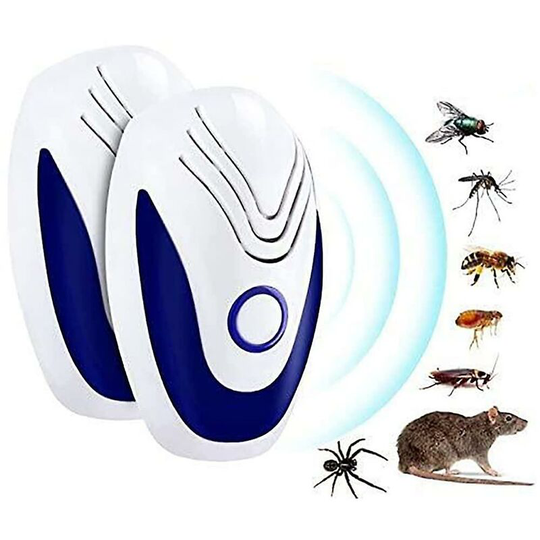 Ultrasonic Insect Repeller, 2 Pcs Mice Repellent Multipurpose Occasions Anti Rats, Mice, Ants, Cockroaches, Rodent Pests, 100% Safe For Humans And Pet
