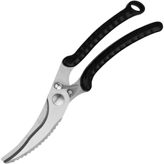 FVO - Kitchen Scissors, Poultry Scissors, Stainless Steel Kitchen Shears, Kitchen Scissors with Non-Slip Handle, for Cutting Chicken, Bones, Fish,