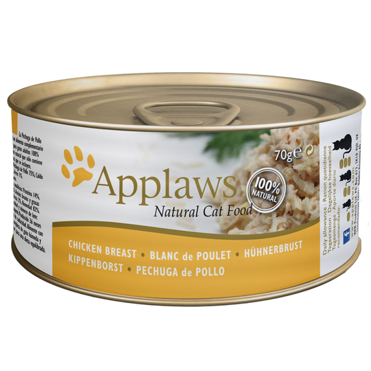 Applaws Cat Food Cans 70g - Chicken in Broth - Chicken Breast 24 x 70g