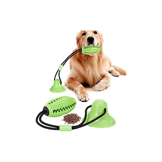 Dog Chew Toys, Dog Suction Cup Toy, Multi-Function Pet Dog Molar Teeth Cleaning with Dental Care Function for Dog -Green