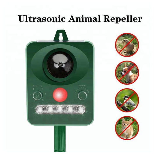 Ultrasonic Animal Repeller - Solar Powered Animal Repeller - Dogs, Cats, Mice, Rats, Rabbits, Deer, Foxes - Five Speed fm - Thsinde