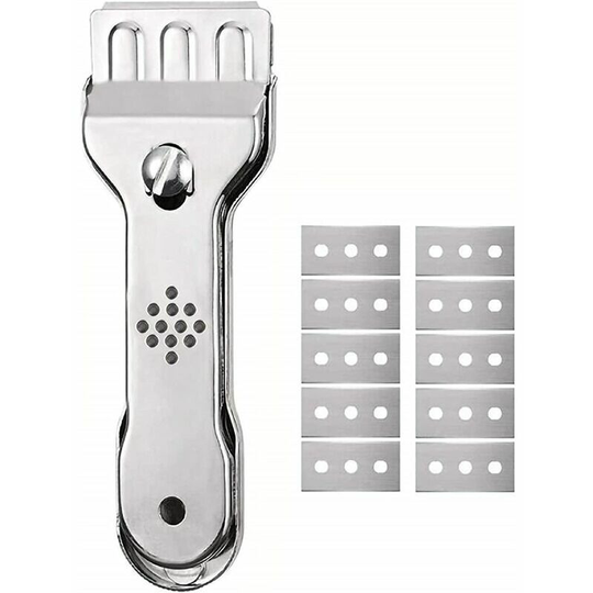 Kartokner - for ceramic hob ceramic hob scraper cleaning (stainless steel) white boxScraper Glass scraper induction hob car glass mirror sticker
