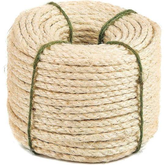 Gdrhvfd - Natural Sisal Rope, Sisal Rope for Scratching Posts, Multipurpose Sisal Rope, diy and Interchangeable, One Part for Scratching Posts, 30m,