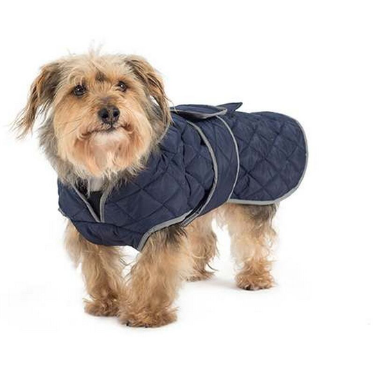Pet Products Muddy Paws Quilted Dog Coat (s) (Navy) - Navy - Ancol