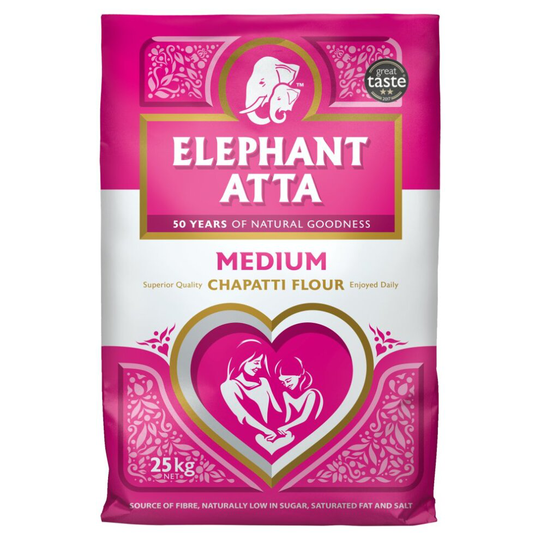 Elephant Atta Medium 25kg, Makes The Lightest And Fluffiest Chapattis