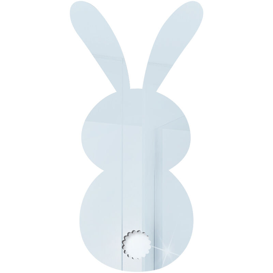 3D mirror wall stickers children's room living room wall decoration rabbit cartoon stickers silver