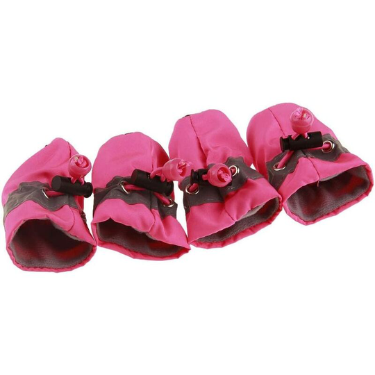 4 Dog Rain Shoes, Rain Boots Non-slip Soft Waterproof Shoe Covers Reflective Design for Dogs Puppies Pet (Pink 2 #) - Langray