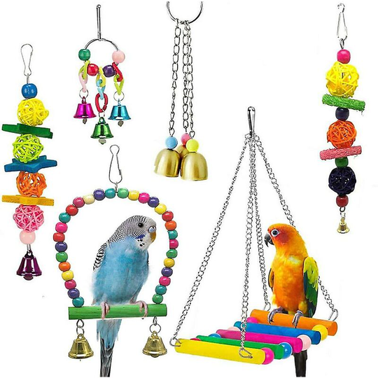Pet Parrot Toy, Bird Toy Combo Set Of 6 Sets - Thsinde