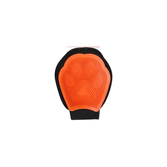 Grooming Glove for Dogs and Cats Soft Brush and Massager for Pet Hair Removal (Orange)