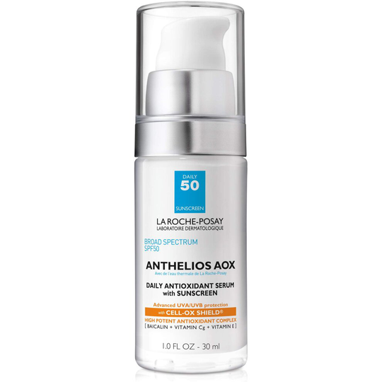 La Roche-Posay Anthelios AOX Daily Antioxidant Serum with Sunscreen, Broad Spectum SPF 50 Daily Sunscreen with Vitamin C & E, Oil-Free, 1 Fl. Oz