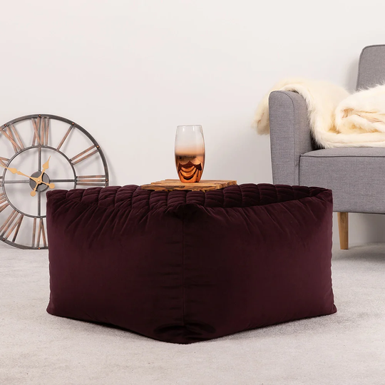 Glenys 55Cm Wide Velvet Square Pouffe Ottoman