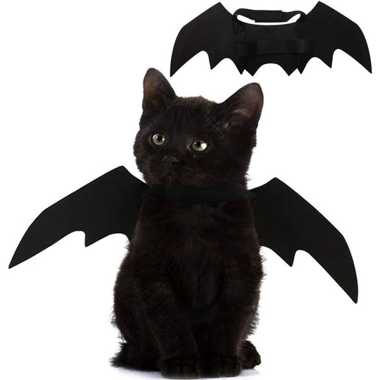 1 Pack) Cat Bat Wings for Halloween Party Decoration, Puppy Collar Led Cosplay Bat Costume, Cute Puppy Cat Dress Up Props Felt Pet Halloween