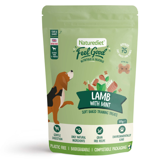 Naturediet Feel Good Soft Baked Training Treats - Lamb with Mint - 100g