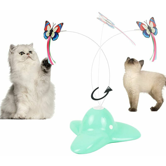 Indoor Teaser Interactive Cat Toy with 360° Electric Rotating Butterfly