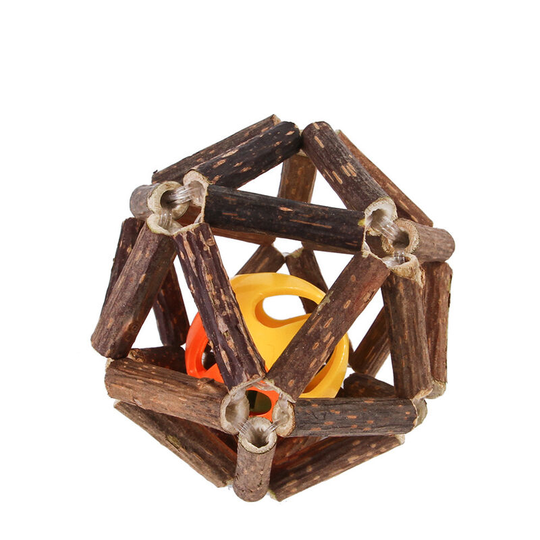 Wooden Animal Toy Ball,Cat Toy Ball Small Animal Chew Ball Toy Rolling Activity Game Balls Small Animal Toys for Rabbit
