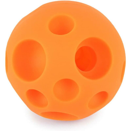Interactive Dog Toy Ball Treats Dispenser Rubber Dog Ball Chew Toy , l , Orange