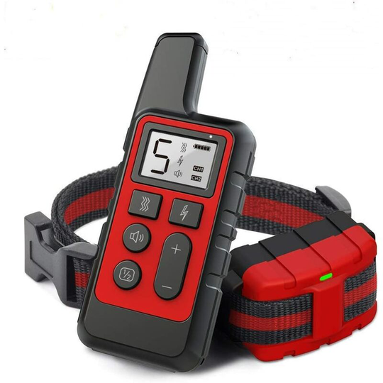 Dog Training Collar with Sound, Vibration and Shock Modes, 500m Range, IP67 Water Resistant, for Small/Medium/Large Dogs (Red)