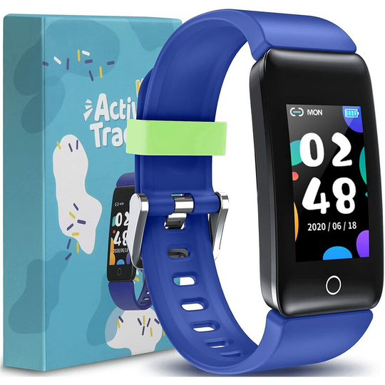 FVO - Smartwatch for Kids Girls Boys, IP68 Waterproof Activity Trackers with Pedometer, Heart Rate Monitor, Sleep Monitor, Calorie Counter, Smart