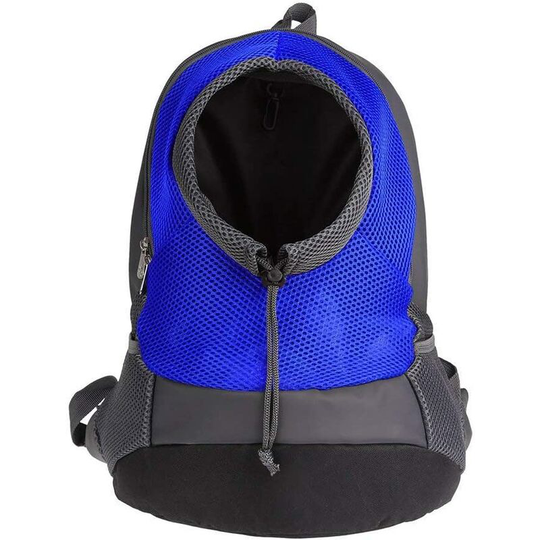Litzee - Pet Small Dog Cat Puppy Backpack Carrier (8kgs Max) On-the-Go Travel Pet Front Back Breathable Bag Soft Mesh Pup Pack 42 * 38 * 20 cm - Blue