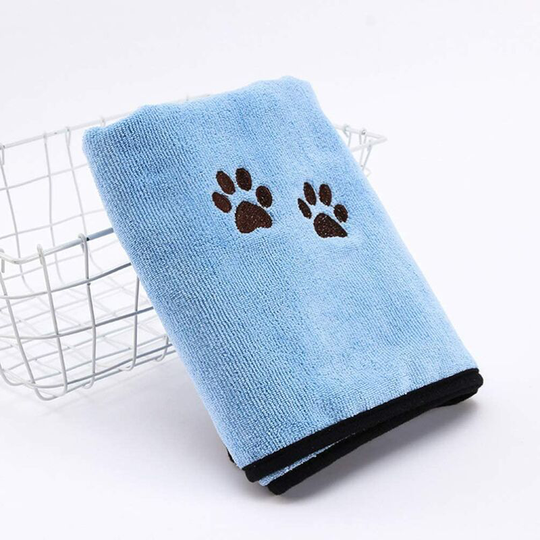 Super Absorbent Quick-Drying Towels Soft Microfiber Pet Bathrobe Blanket for Dogs Cats (50x90cm 1PC Blue)