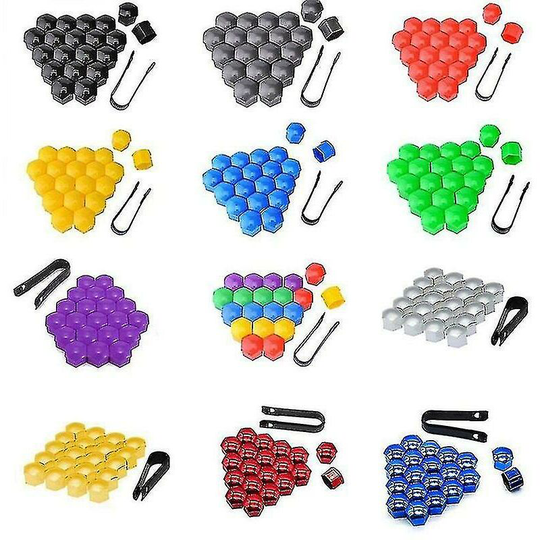 Deckon - 20pcs 17mm/19/21mm Car Wheel Nut Caps Abs Auto Trim Tyre Wheel Nut Cover Screw Bolt Protection Covers Screw Protector - Green 19mm