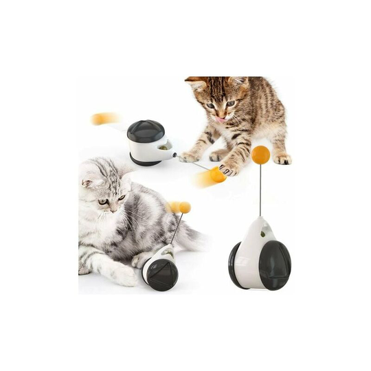 Interactive Cat Toy - Balanced Swing - 360 Degree Rotating Ball - With Catnip - Stimulates Instinct
