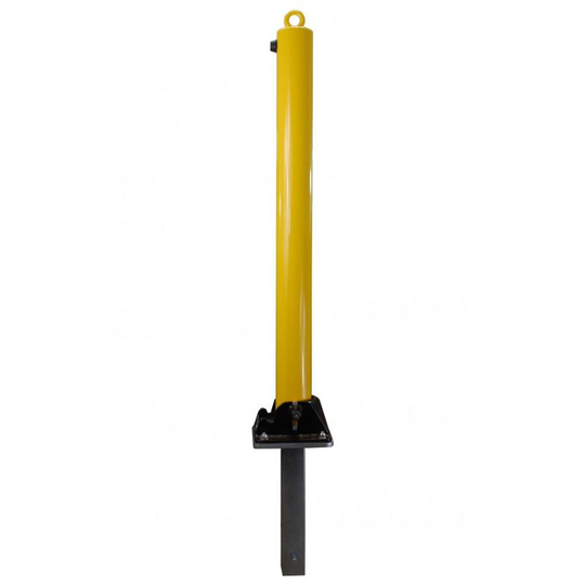 Ultra Secure - Yellow Fold Down Parking Post with Ground Spigot, Integral Lock & Top Mounted Eyelet (001-3620 k/d, 001-3610 k/a). - Keyed all the