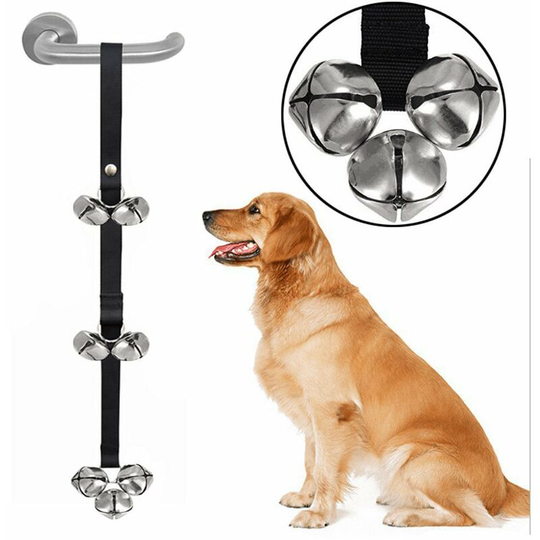 Dog Bell, Training Potty Pet Doorbell Adjustable Door Press Bell for Toilet Training Hunting Large Dog Training Bells Clear Ring Pet Tool