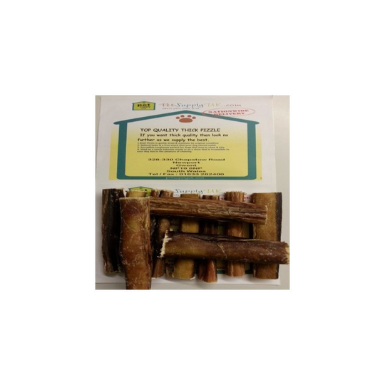 BULL PIZZLE 5" THICK (10) DOG TREATS BEST QUALITY FROM PETSUPPLYUK