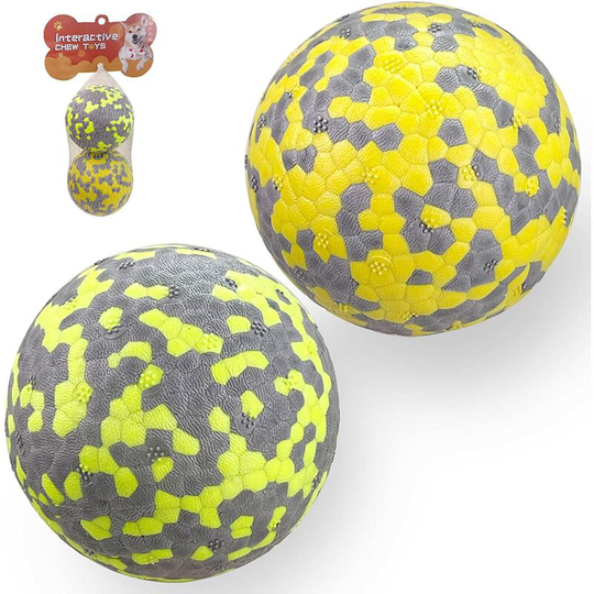 High elastic dog ball, new material dog toy, indestructible dog toy, dog gift for small and medium dogs (yellow + fluorescent)