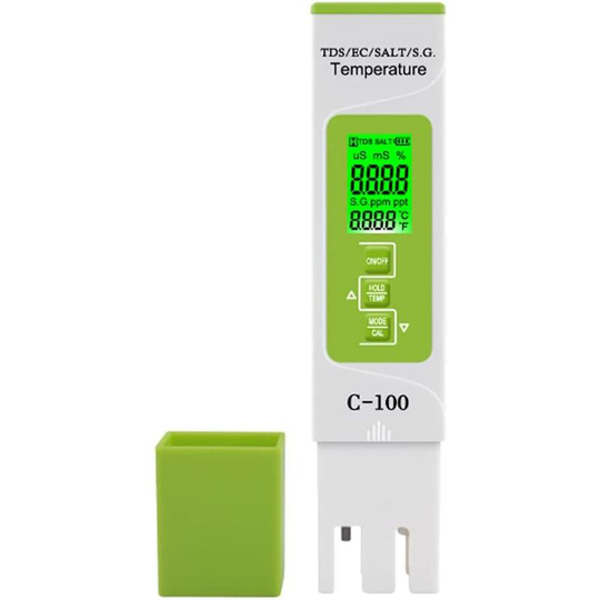 5-in-1 Digital Water Quality Tester for Testing TDS/EC/Salinity/SG./Temperature High Accuracy, Test for Drinking Water, Home, Pool, Aquarium