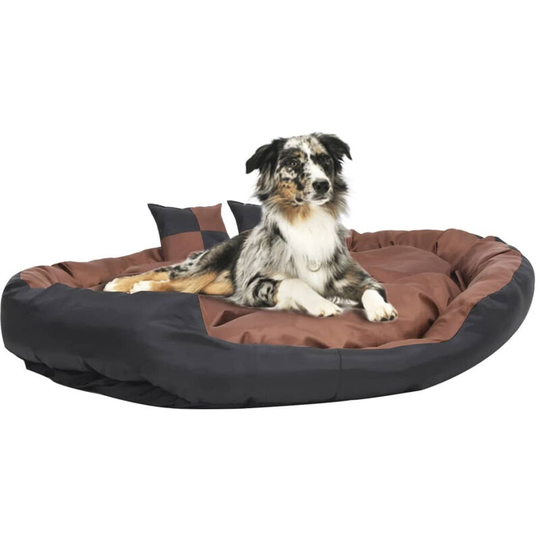 Reversible & Washable Dog Cushion Black and Brown 150x120x25 cm