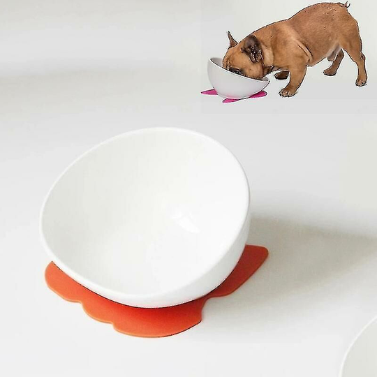Thsinde - Feeder(white Bowl Food Non-slip Orange Universal -