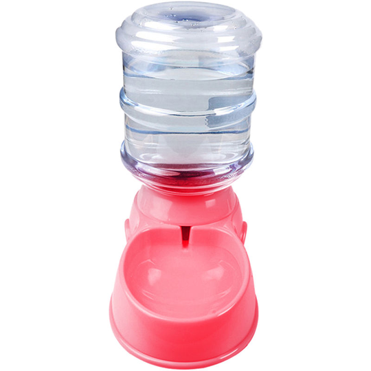 Asupermall - Automatic Pet Water Food Dispenser 3.8L Large Capacity Self-Dispensing Gravity Pet Feeder Waterer Cat Dog Feeding Bowl, Pink, Automatic