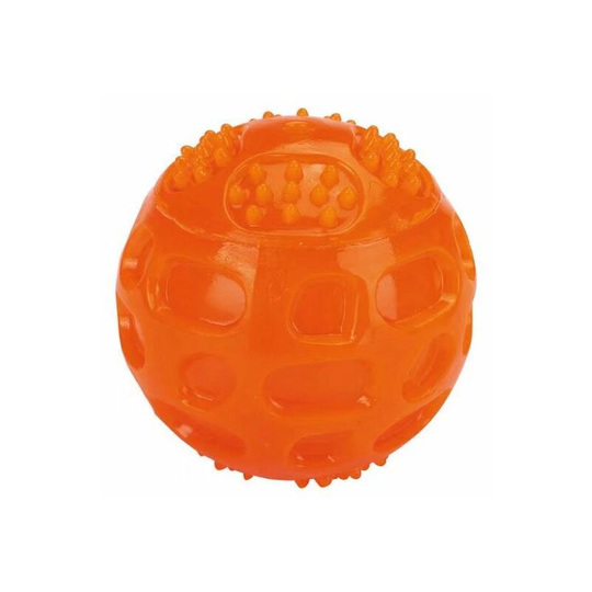 Sound toy balls 3pcs for solid rubber dogs and indestructible resistant bouncing for training (orange)