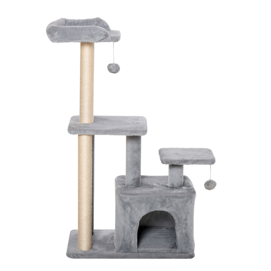 PawHut Cat Tree Activity Center w/ Scratching Post Sisal Hanging Ball
