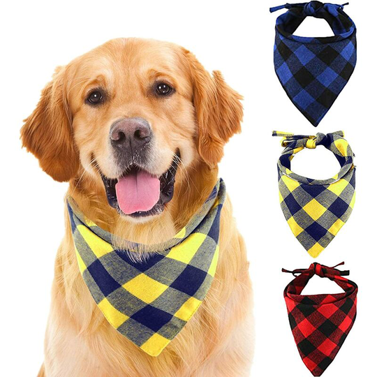 Mezheng - Dog Bandanas Set of 3 Washable & Adjustable Scarves Triangle Bib Scarves 78cm for Small Medium Large Dogs and Pet Costume Accessories