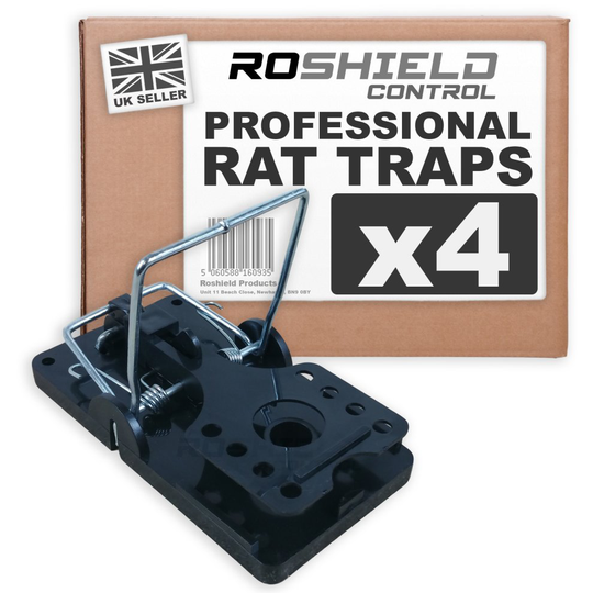 Roshield 4 x Rat Traps - Professional Heavy Duty Control Traps