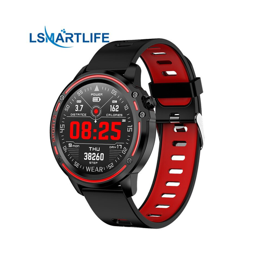 Smart Watch Men Waterproof ECG Blood Pressure Smart Watches(Red)