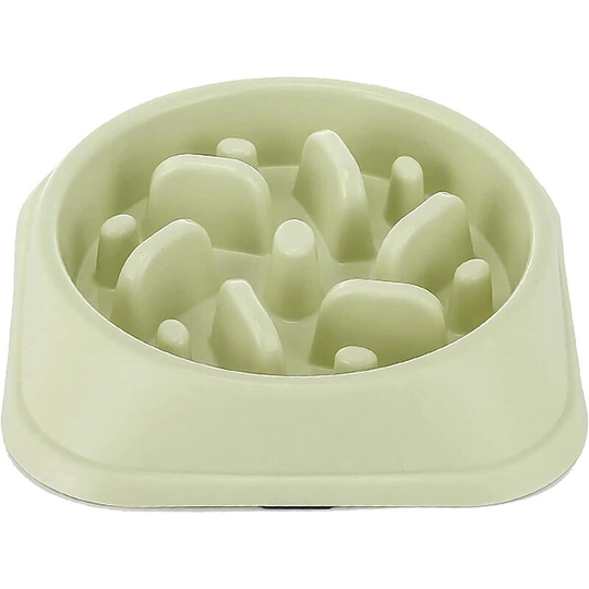 Rhafayre - Slow Dog Feeding Bowl Slow Interactive Pet Feeding Durable Non-Slip Pet Drinking Water Bowl Blue (Green)