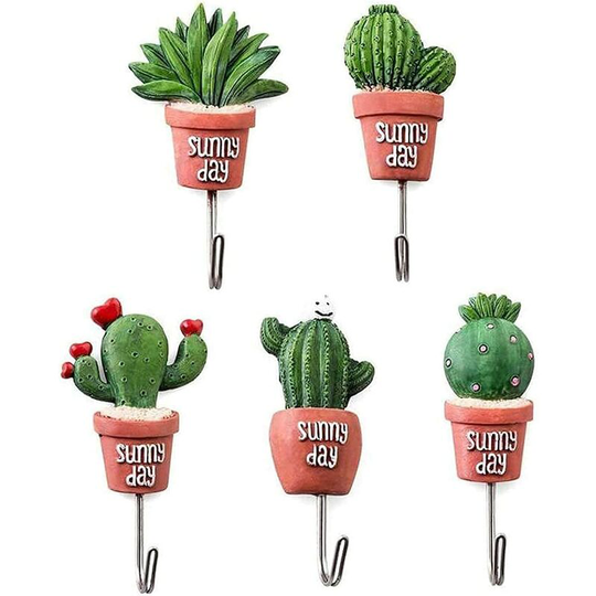 Potted Plant Wall Hanger with Adhesive and Screws for Decoration (5 Pack) - Green - Norcks