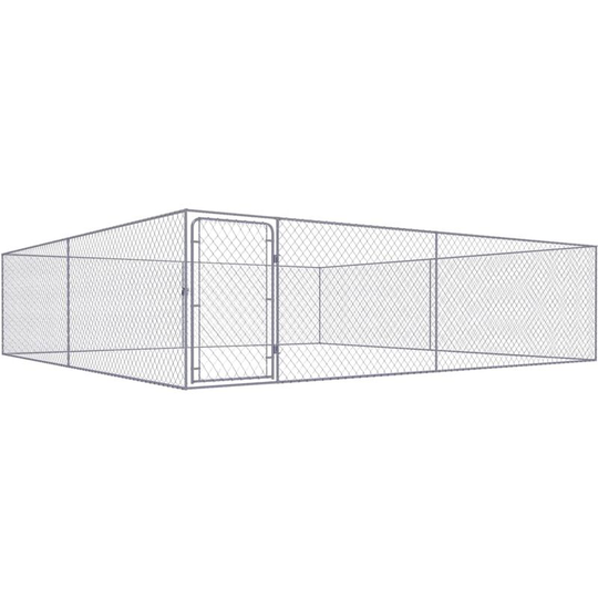 Outdoor Dog Kennel Galvanised Steel 4x4x1 m - Lifcausal