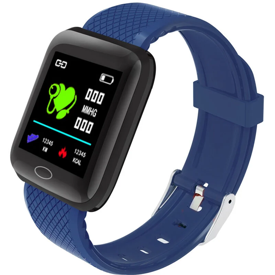 Lifcausal - 116plus 1.3in Intelligent Watches Heart Rate Monitoring Watch Sports Watches Wristband Waterproof Smartwatch Blue