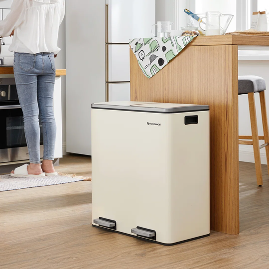Steel 60 Litre Step on Multi-Compartments Rubbish & Recycling Bin