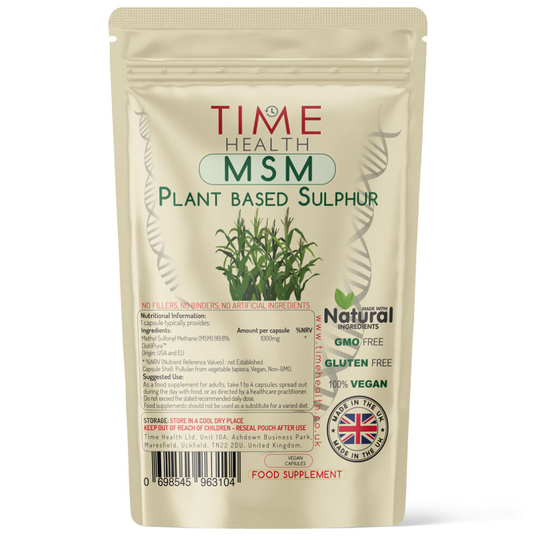 DistilPure MSM - Plant-Based Sulphur 1000mg Capsules - UK Manufactured - Zero Additives - Pullulan