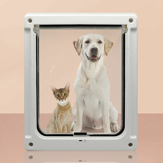 Cat and small dog door with magnetic system, white