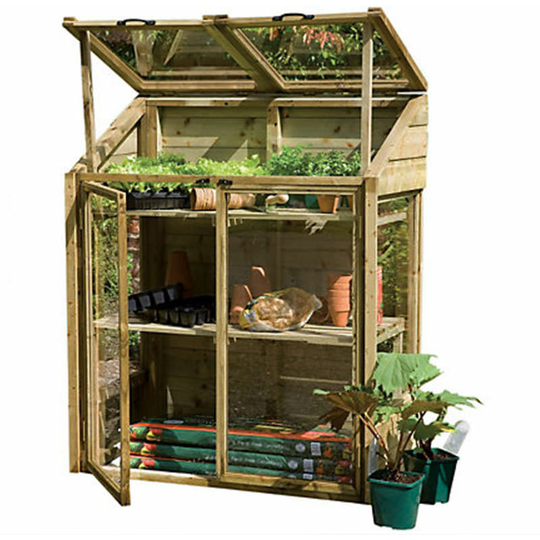 Forest - Wooden Pressure Treated Mini Greenhouse - Outdoor Garden Grow House Cold Frame